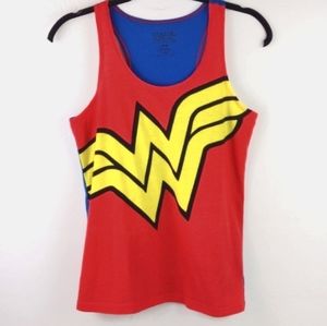 Wonder Woman Vibrant Red Blue & Yellow Tank